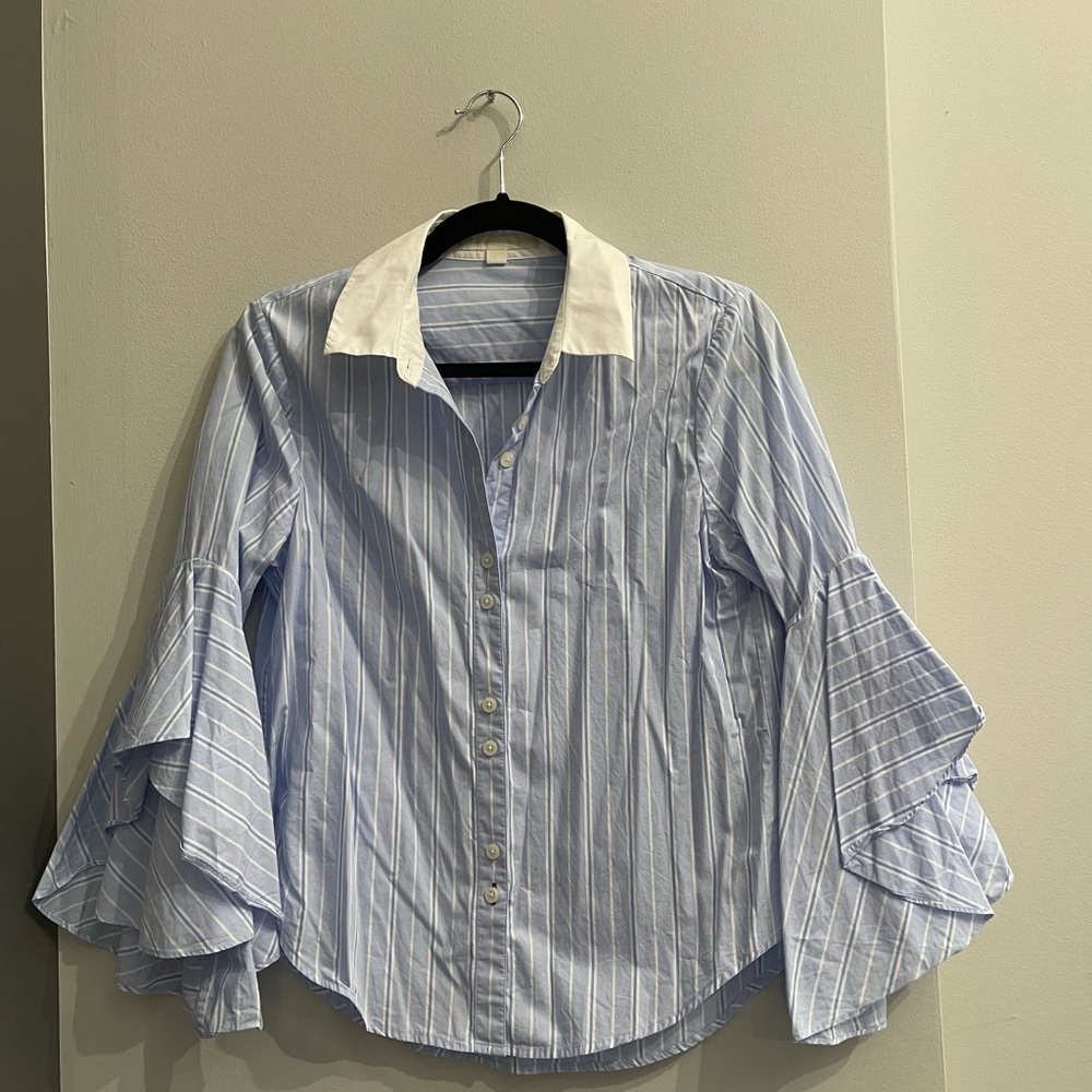 Jonathan Simkhai Ruffle-Sleeve Button Down Shirt - image 4
